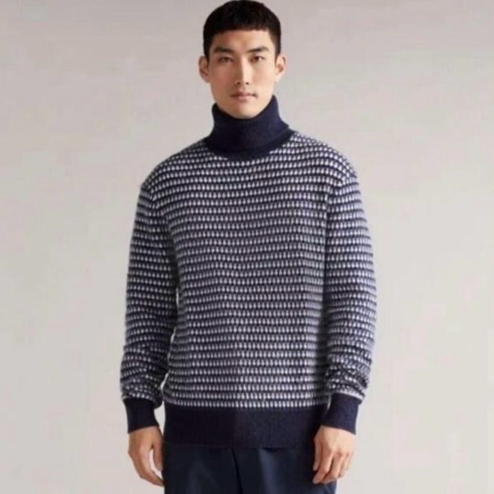 NEW Ted Baker Riber turtleneck knit sweater Size 5 US XL navy‎ blue